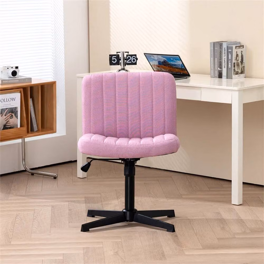 Kelvenix Pink Fabric Upholstered Swivel Task Chair for Home Office – 2