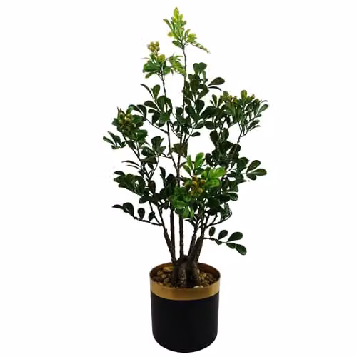 Leaf Green Artificial Tabletop Bonsai Tree, H 60 cm x W 30 cm x D 30 cm – 1