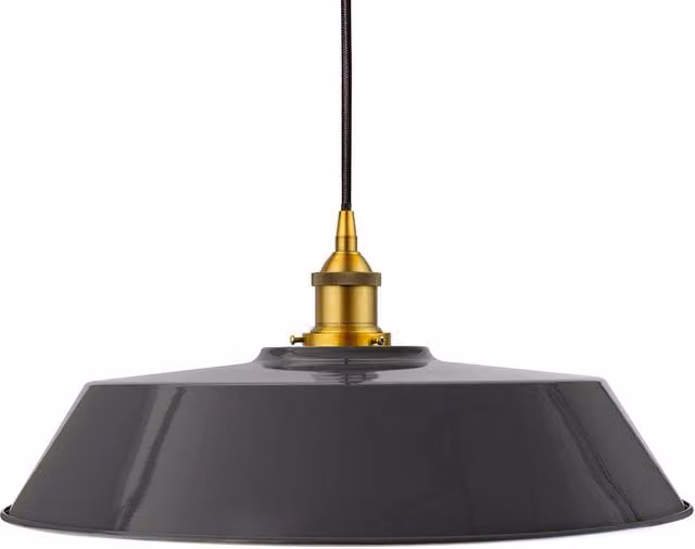 SE Home Chancery Large Round Suspended Pendant Light in Slate Grey, Antique Gold and Black