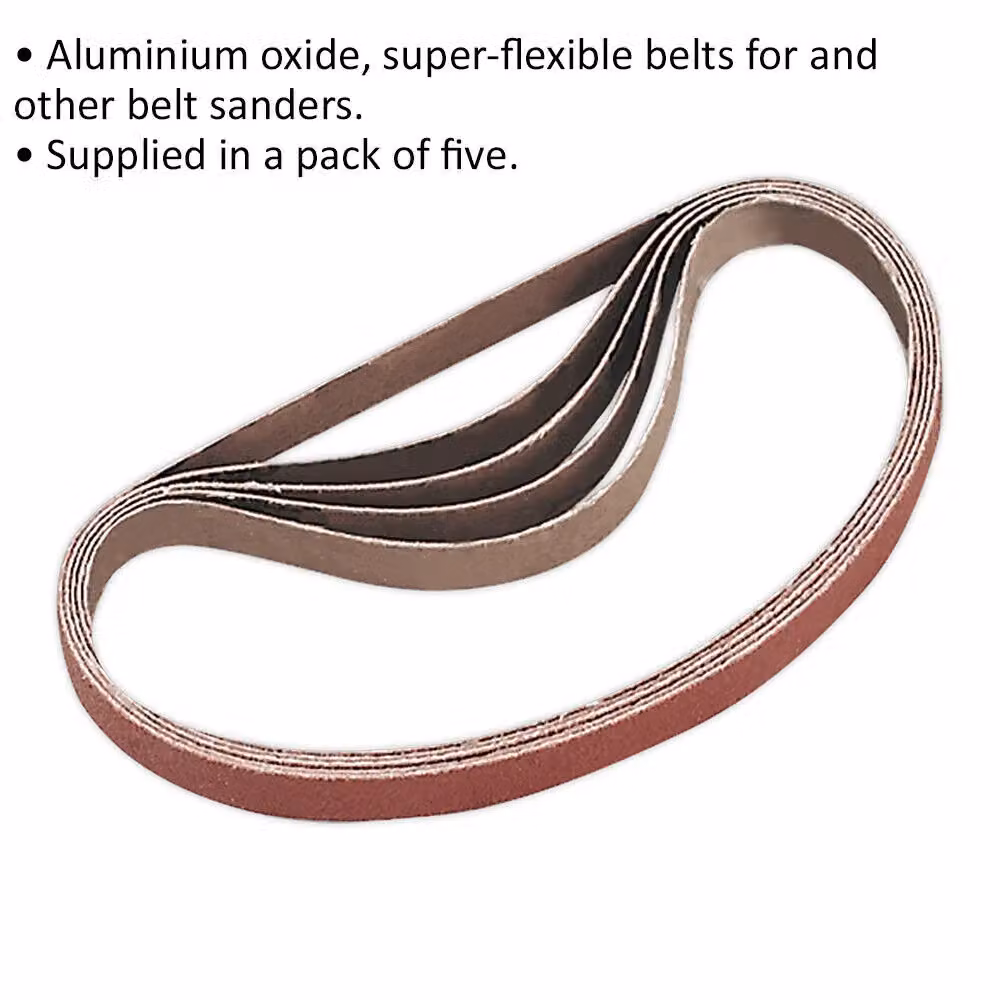 Loops 5 Pack 100 Grit Aluminium Oxide Slim Detail Sanding Belts, 10mm x 330mm – 2