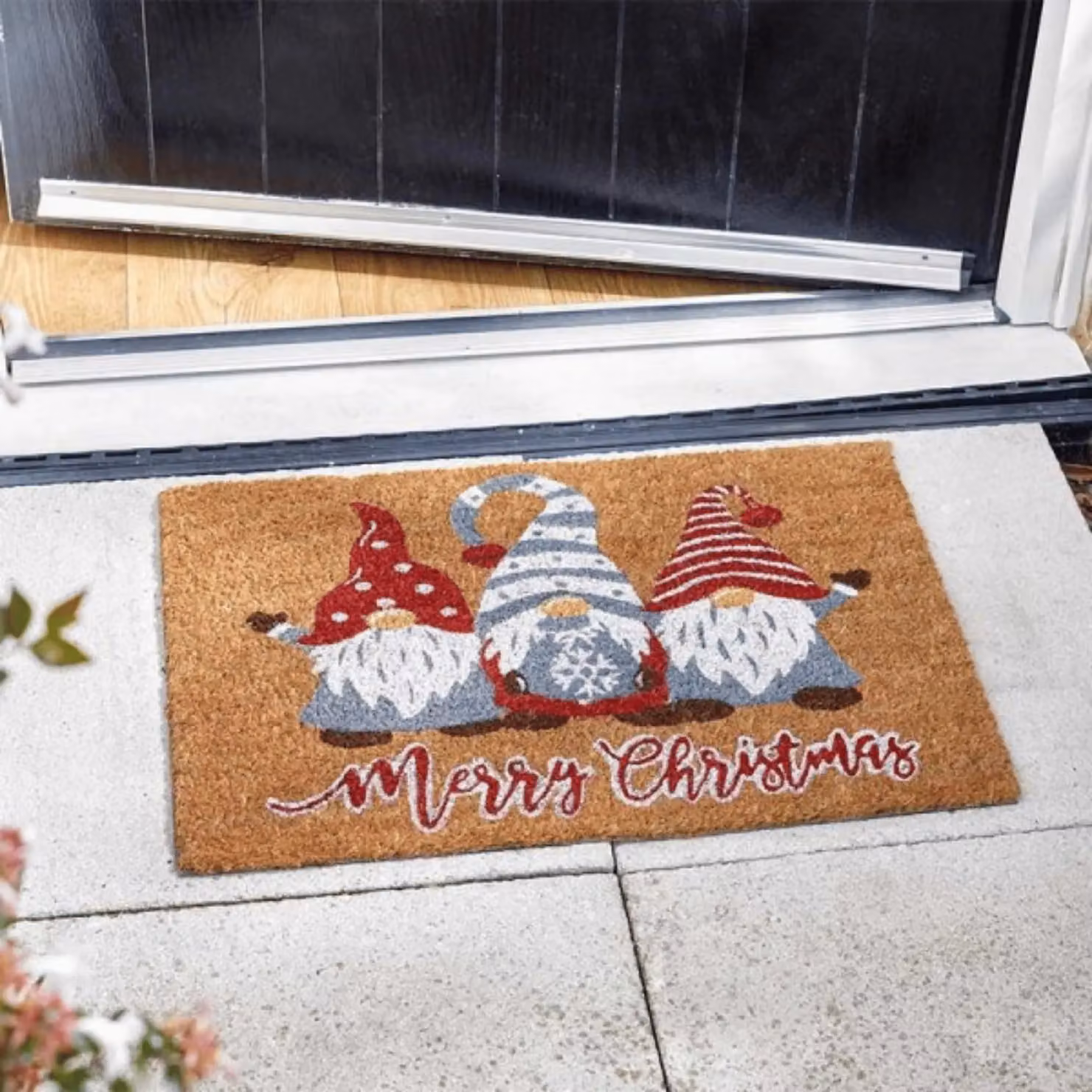 Samuel Alexander Brown Coir Christmas Three Gonks Doormat, W: 60 cm, D: 40 cm – 2