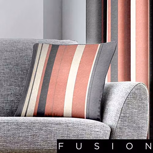 Fusion Whitworth Stripe Modern Striped Square Filled Cushion in Pink and Multicolour, 100% Cotton, W/D/H: 43 x 43 x 43 cm – 2