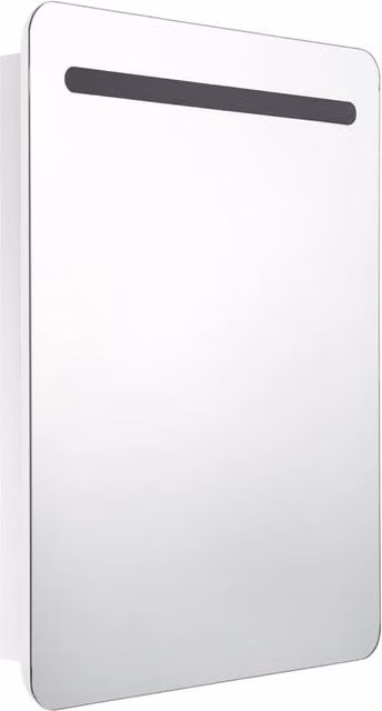 Berkfield Home LED Bathroom Mirror Cabinet in White, W/D/H: 60 x 11 x 80 cm