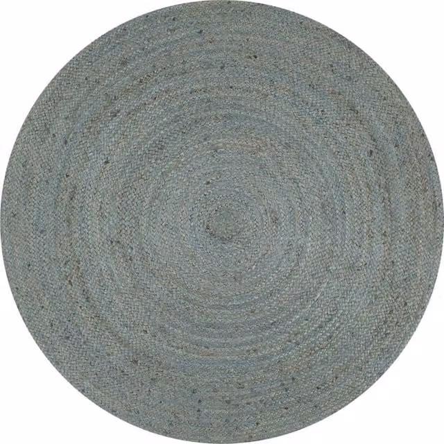 Berkfield Home Handmade Braided Jute Round Rug in Green, Diameter: 100 cm