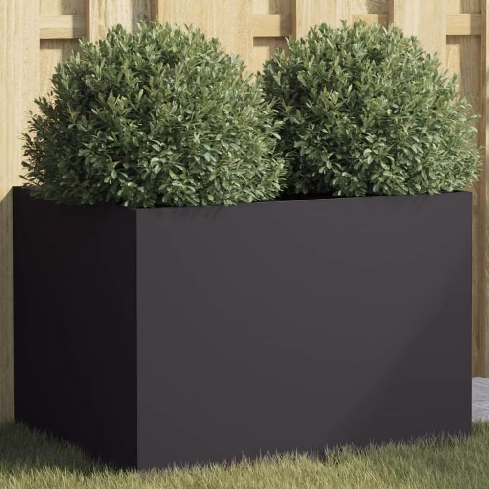 Berkfield Home Steel Planter Tub, Black, W: 62 cm, D: 47 cm, H: 46 cm – 2