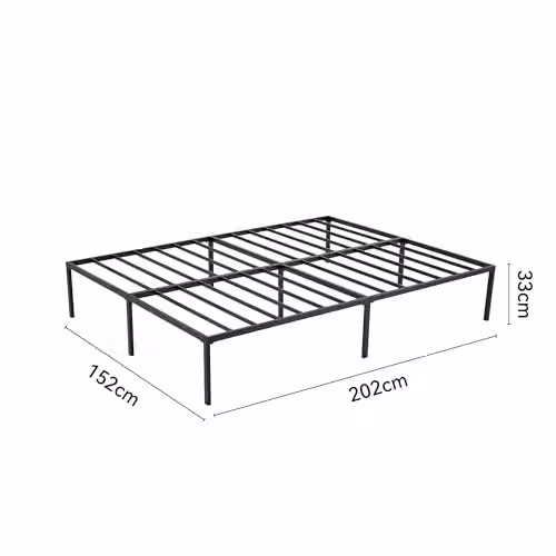 CozyLiving Florence Metal Bed Frame in Black, 180 x 200 cm, Height: 33 cm – 2