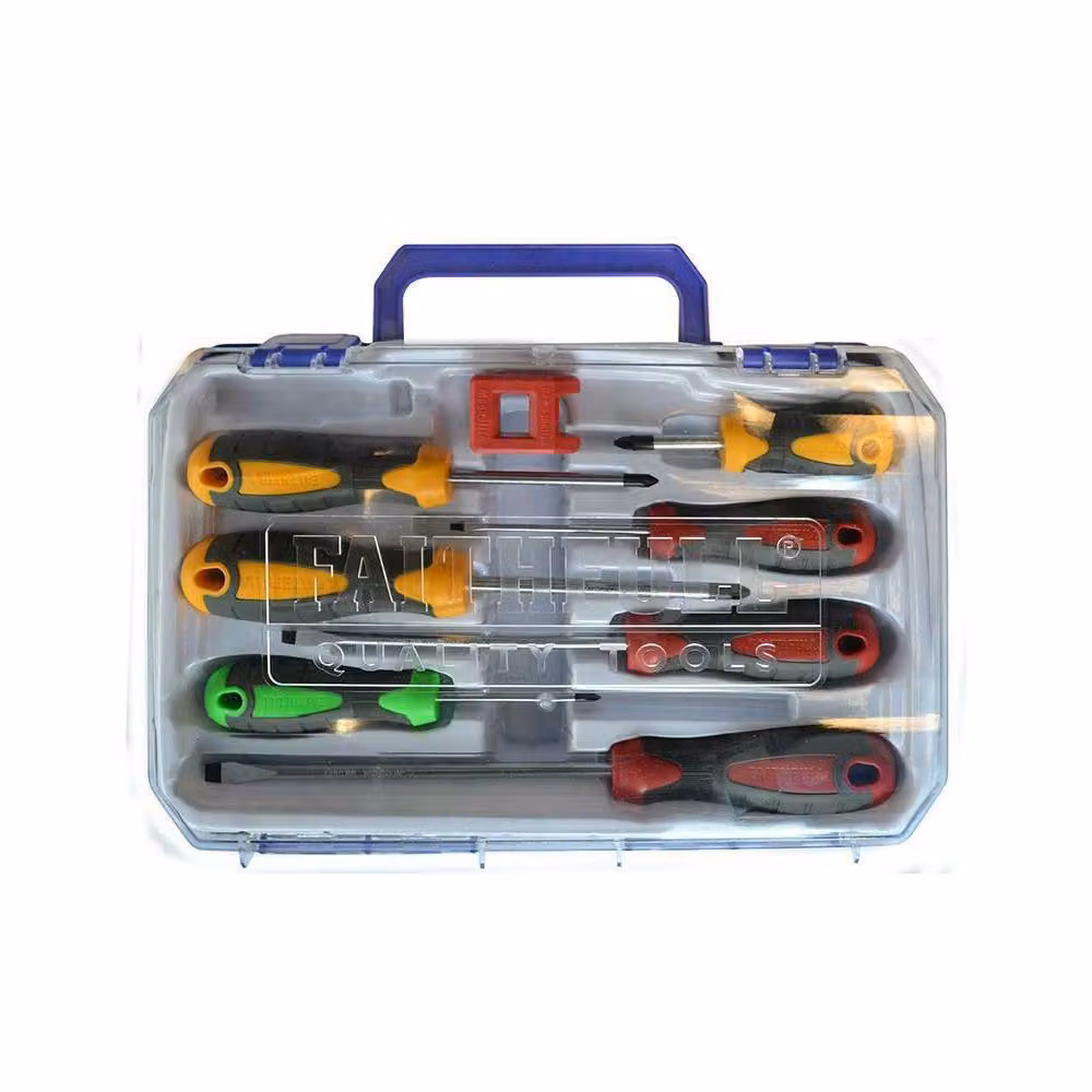 Faithfull 8 Piece Soft Grip Manual Screwdriver Set, Sl/Ph/Pz, Multicolour – 2