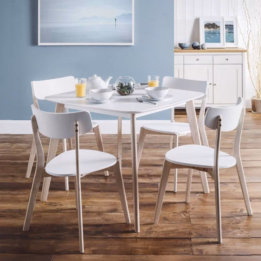 Cheshire Premium Portland Square Dining Table, White and Oak, W/D/H: 90 x 90 x 75 cm – 2