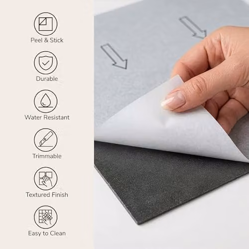 Arthouse Self-Adhesive Wood-Look Floor Tiles, Grey, W/D: 30.5 x 30.5 cm, 10 Tiles Per Pack – 3
