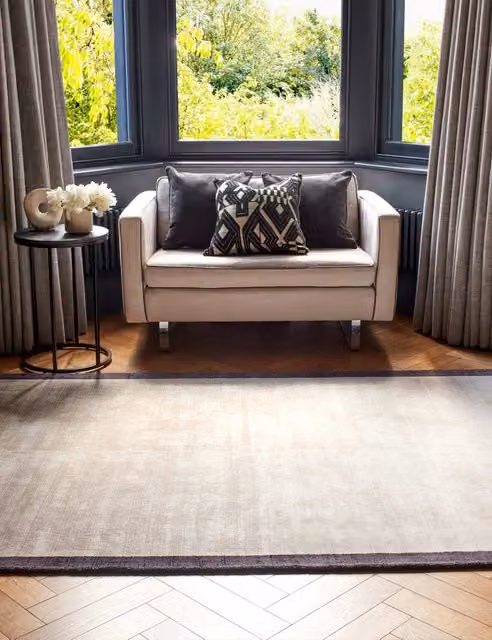 Asiatic Blade Woven Viscose Rug in Grey Charcoal Rectangular Modern Style