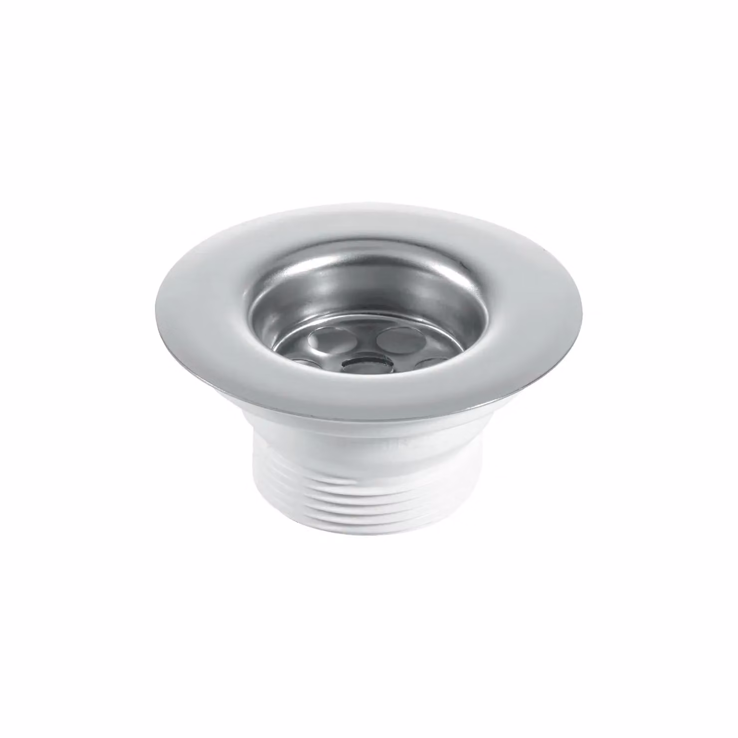 McAlpine BSW21PC Centre Pin Kitchen Sink Waste with 85mm Stainless Steel Flange, Black PVC Plug and Chain in Silver and Black – 2