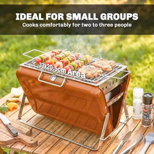 Outsunny Portable Tabletop Charcoal BBQ Grill in Orange – 5