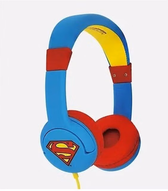 Superman Blue Wired Adjustable Headphones with 3.5 mm Jack