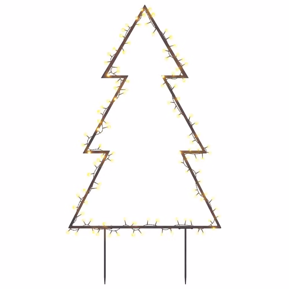 Berkfield Home Warm White LED Christmas Tree Decoration with Spikes, Black, Height: 90 cm – 3