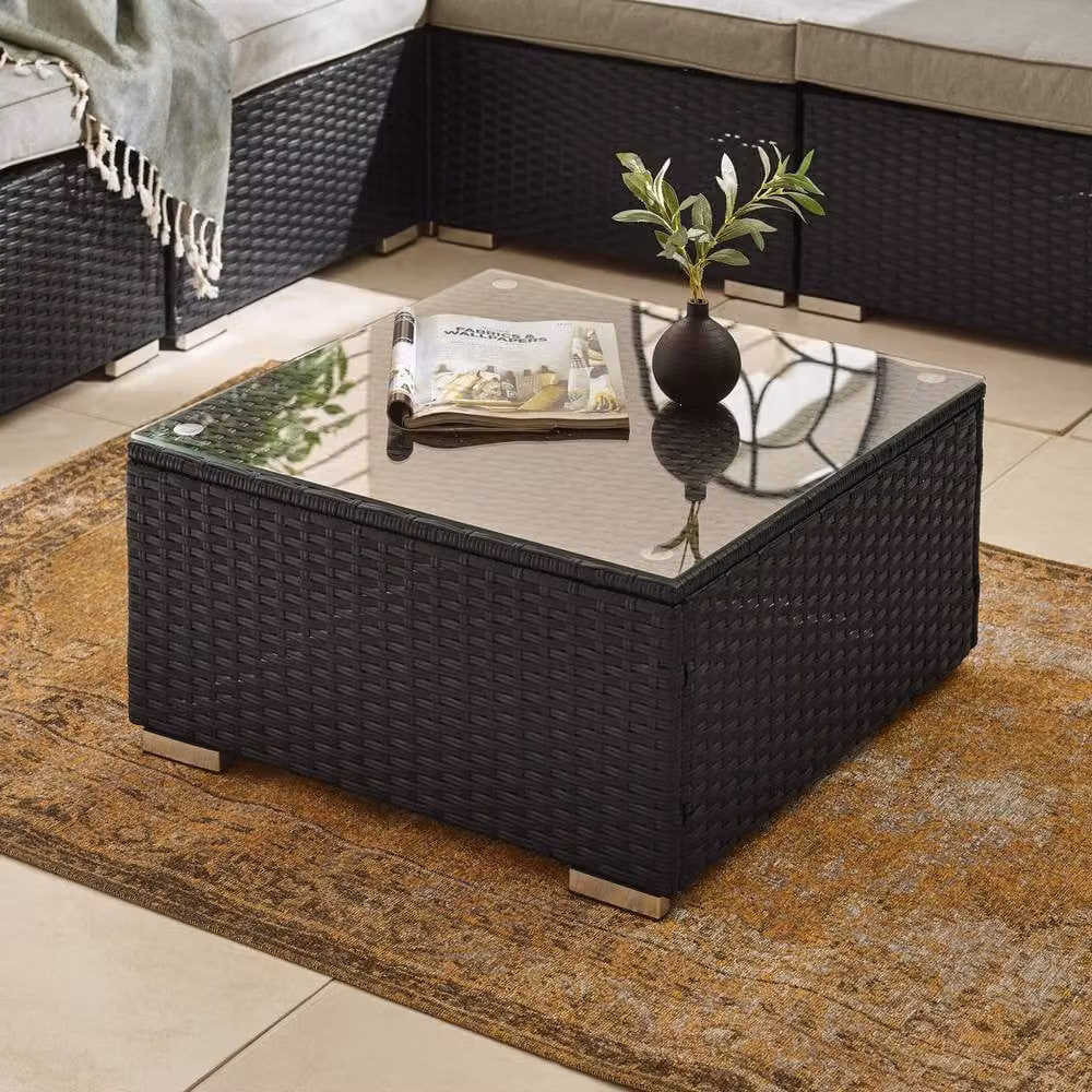 FurnitureboxUK Orlando 10 Seat Modular Outdoor Garden Rattan Sofa Set in Black – 6