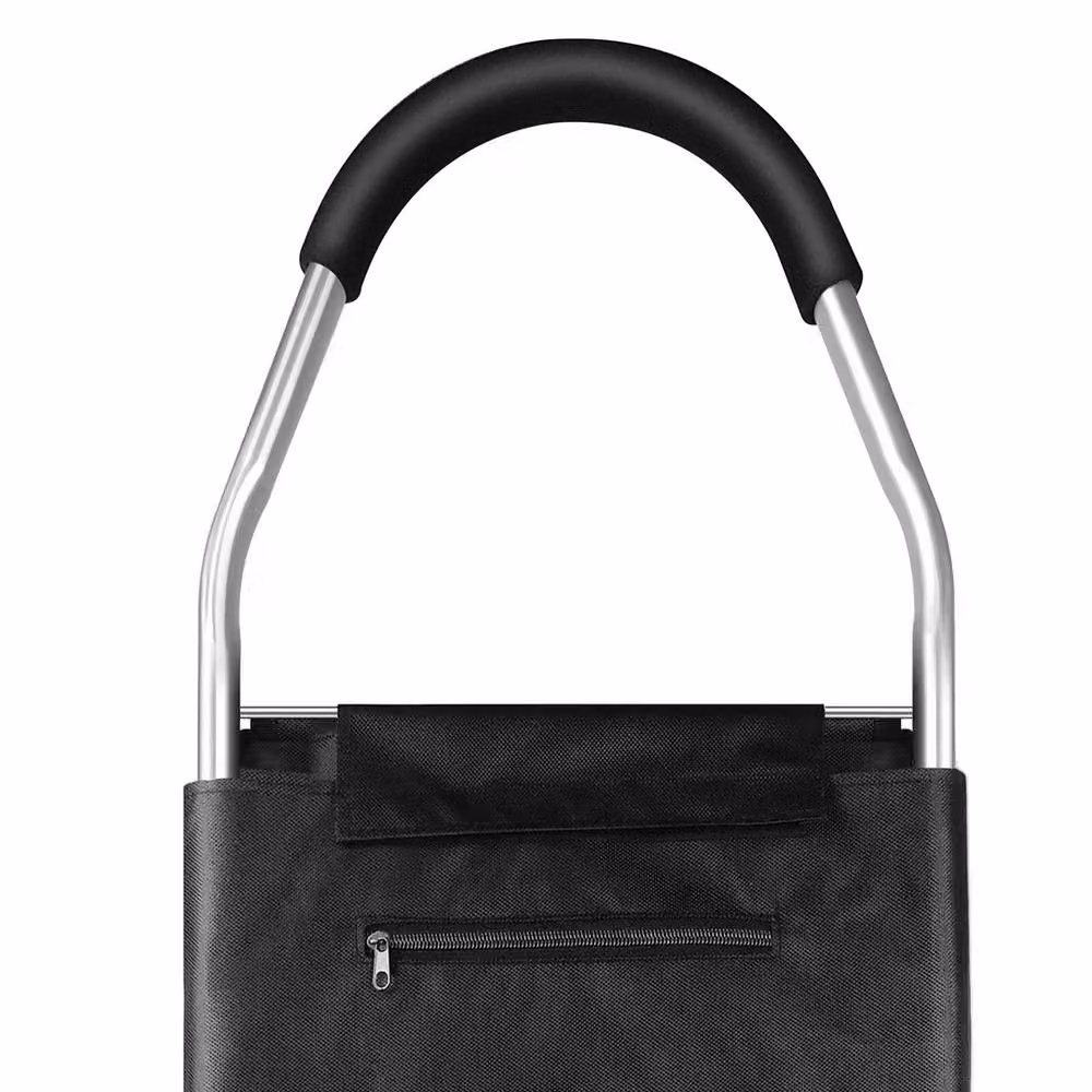 VOGREX Lightweight 2-Wheel Folding Shopping Trolley Bag, 40L, Black – 3