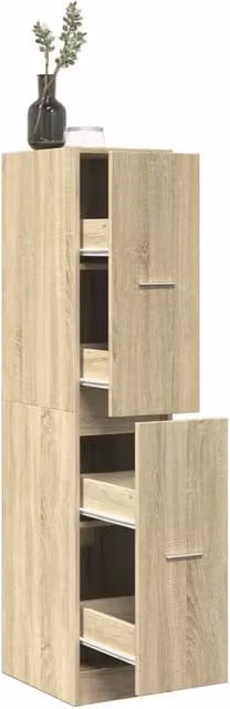 Berkfield Home Apothecary Cabinet in Sonoma Oak Brown, W: 30 cm, D: 41 cm, H: 144.5 cm