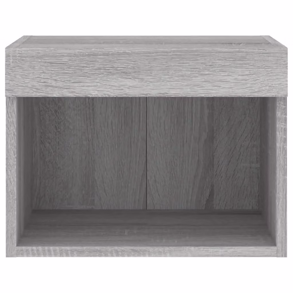Berkfield Home Wall-mounted Bedside Cabinet with Integrated LED Lights in Grey Sonoma – 3