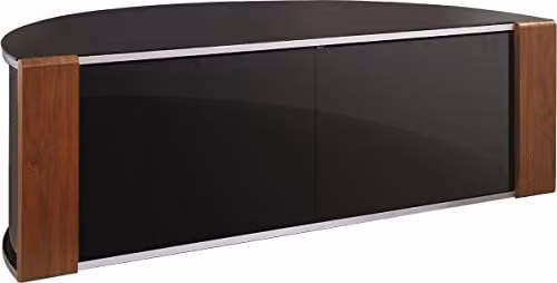 MDA Designs Sirius 1200 TV Stand in Walnut and Oak with Gloss Piano Black and Silver Trim, suitable for up to 55 inch LCD, Plasma or LED screens, W/D/H: 120 x 51 x 44 cm