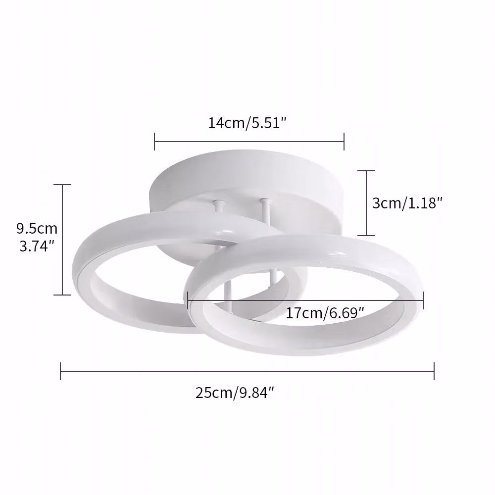 COMELY 22W LED Double Ring Modern Ceiling Light in White – 4