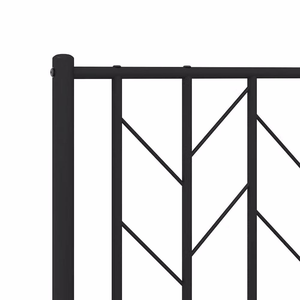 Berkfield Home Metal Bed Frame with Headboard, Black, W/D/H: 140 x 190 x 90 cm – 4