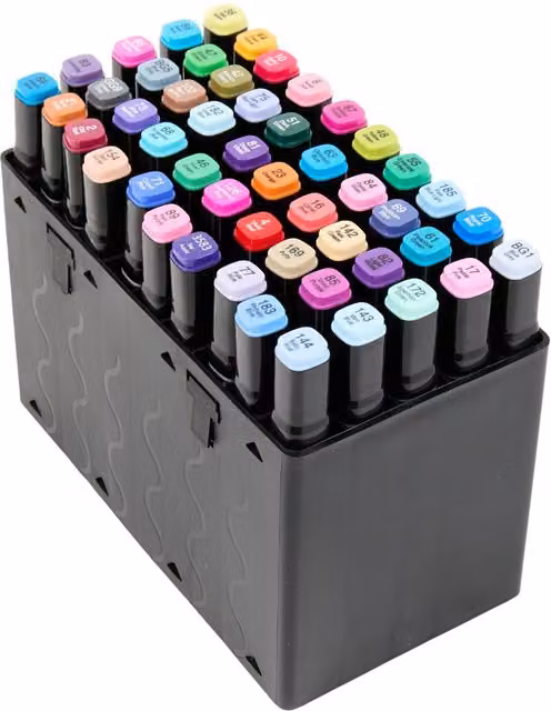 Art Studio Pack of 50 Multicolour Dual Tip Aqua Ink Markers