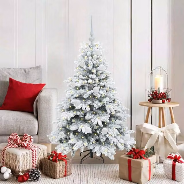 Berkfield Home Artificial Green Christmas Tree with 150 Warm White LEDs, Height: 120 cm