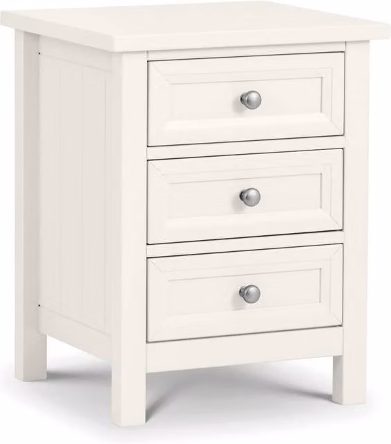 Cheshire Premium Solace 3 Drawer Bedside Unit in White