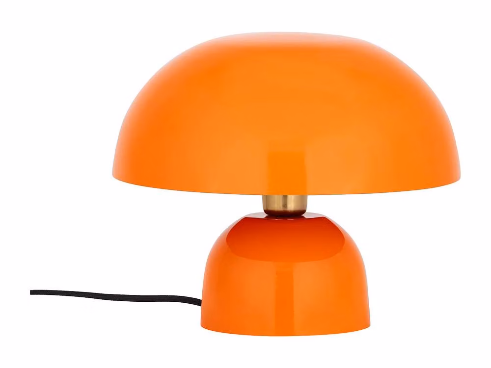 Vente-unique Sidney Mushroom Table Lamp in Orange Metal with Gold/Brass Accents, D31 x H25 cm – 2
