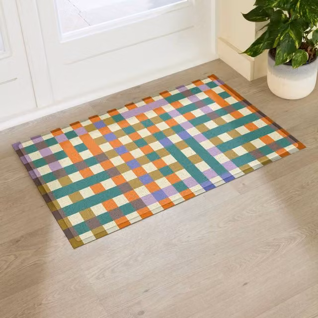 Artsy Mats Elizabeth Olwen Pixels Indoor/Outdoor Doormat, Multicolour, W: 90 cm, D: 60 cm – 1