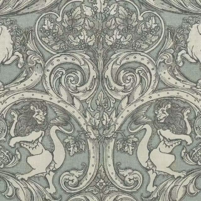 HOUSE Llewelyn-Bowen Menagerie Artois Printed Fabric in Powder Blue
