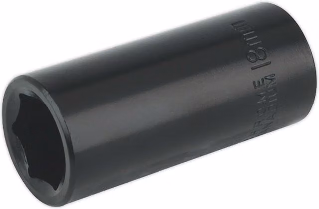 Loops 18mm Forged Deep Impact Socket, 3/8 Inch Sq Drive, Chrome Vanadium, Black – 1