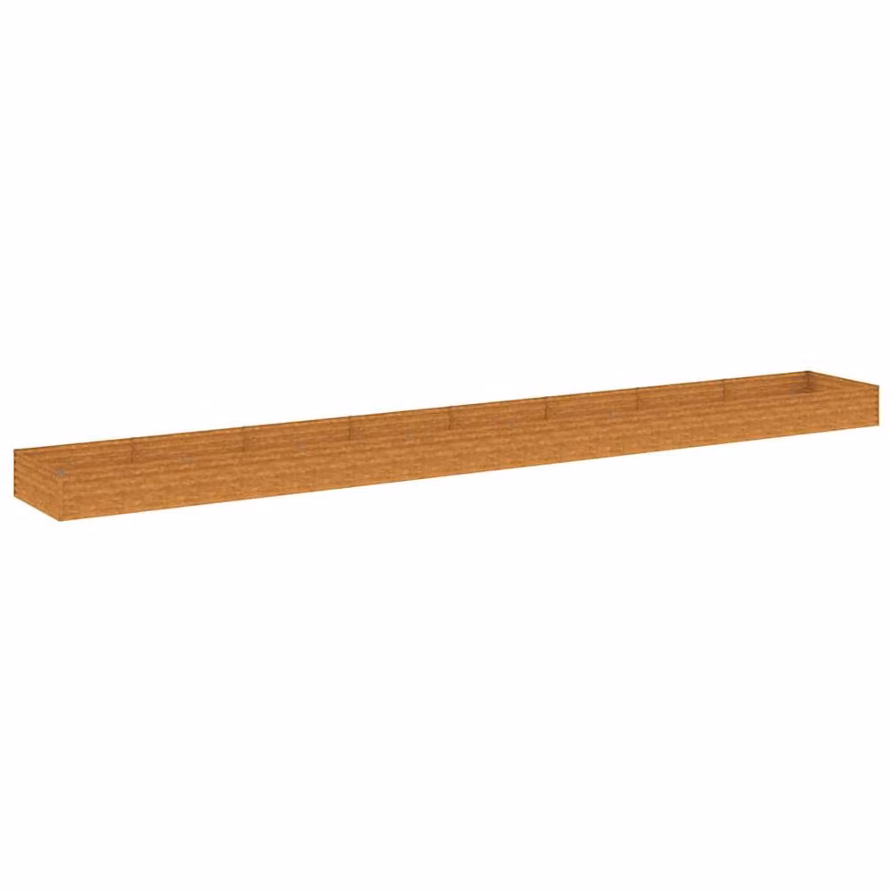 Berkfield Home Garden Corten Steel Raised Bed in Brown, W: 770 cm, D: 100 cm, H: 36 cm – 2