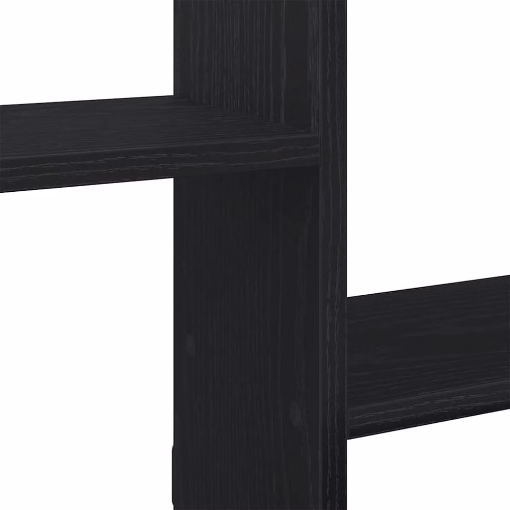 Berkfield Home Wall Mounted 5 Compartment Cube Shelf in Black Matt MDF – 4