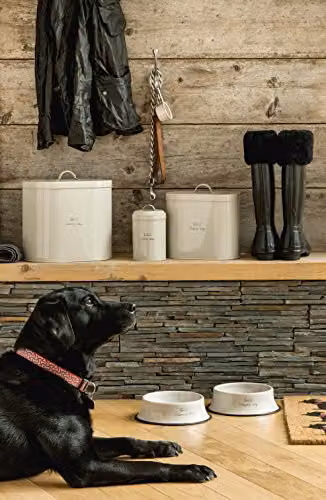 Premier Housewares Adore Pets Dog Food Storage Canister in Beige, Grey or Silver – 3