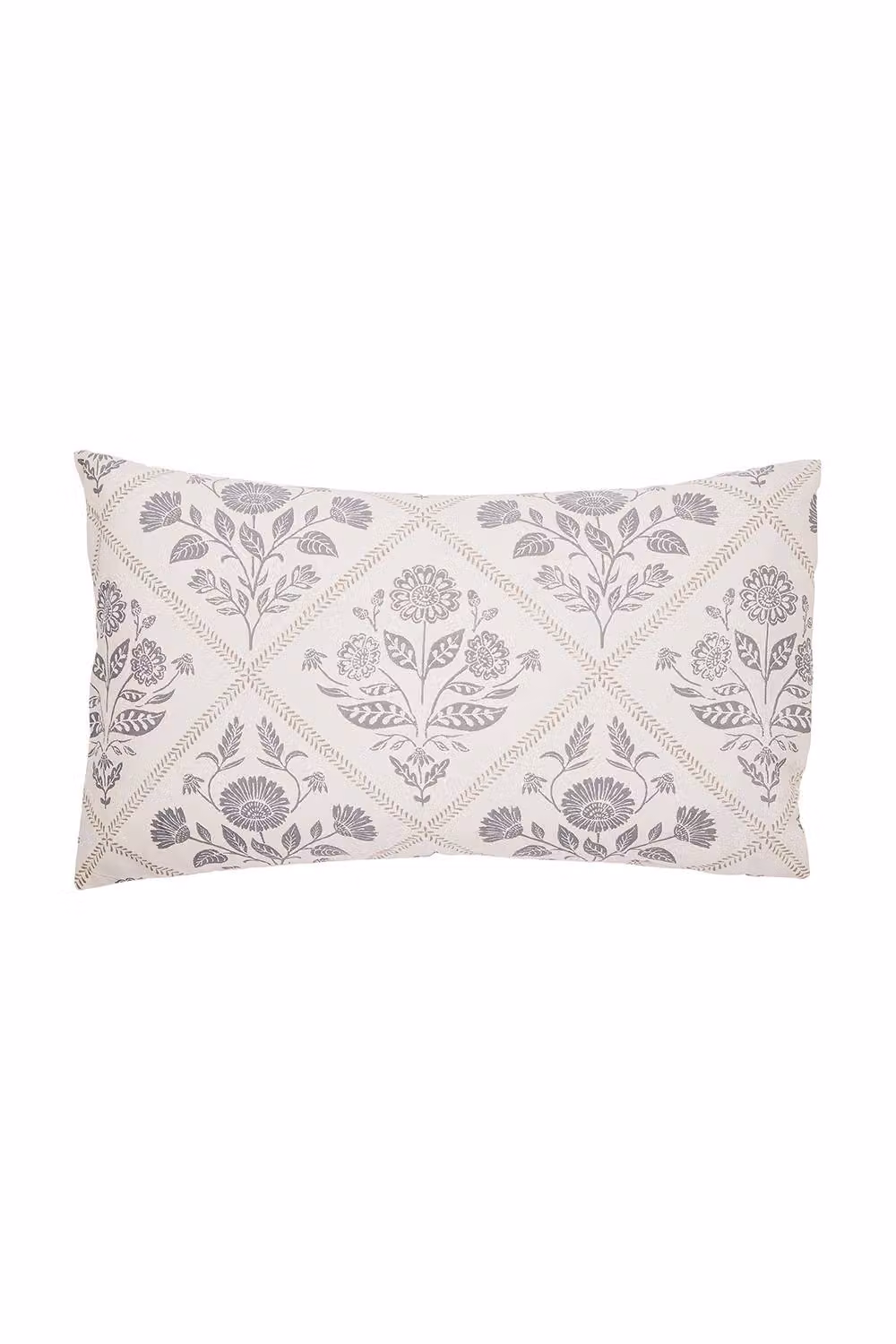 Helena Springfield Folk Trellis Reversible Cotton Duvet Cover and Pillowcase Set in Charcoal Grey, W: 140 cm, L: 200 cm – 2