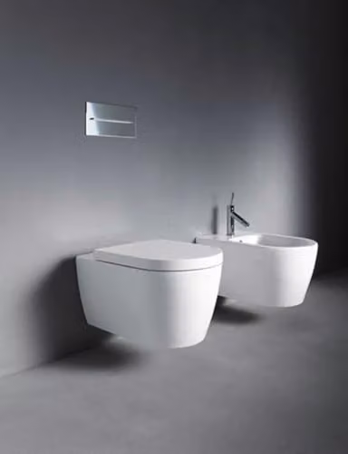 Duravit Me by Starck Soft Close Toilet Seat in White with Urea Thermoset Lid and Stainless Steel Hinges – 3