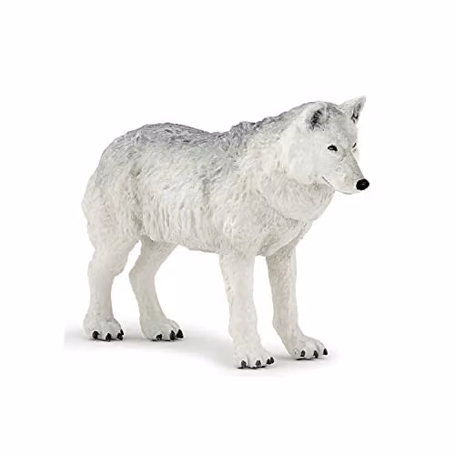 Papo Wild Life Collection Realistic Polar Wolf Figure in White and Multicolour – 1