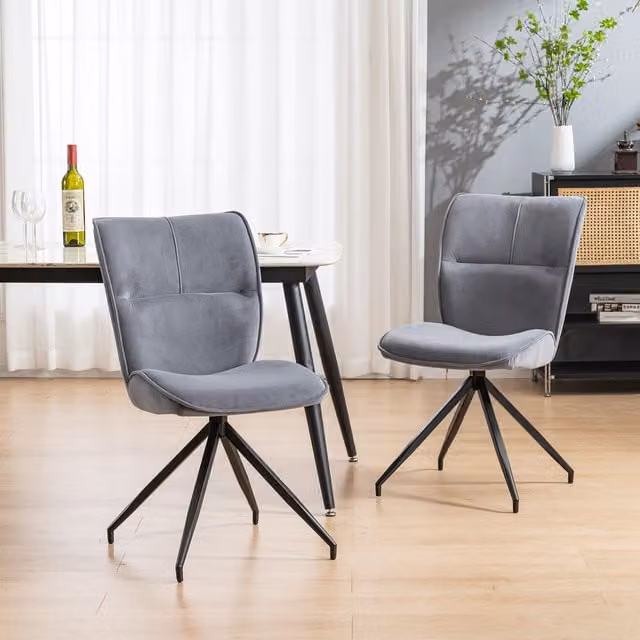 More4Homes Set of 4 Dina Modern Grey Velvet Dining Chairs