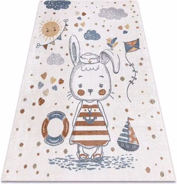 RugsX Bono Rectangular Kids Motif Rug in Yellow and Multicolour, W: 200 cm, L: 290 cm