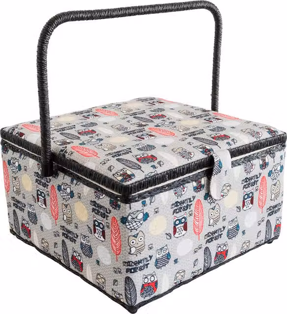 Korbond Nightly Forest Extra Large Sewing Basket in Grey