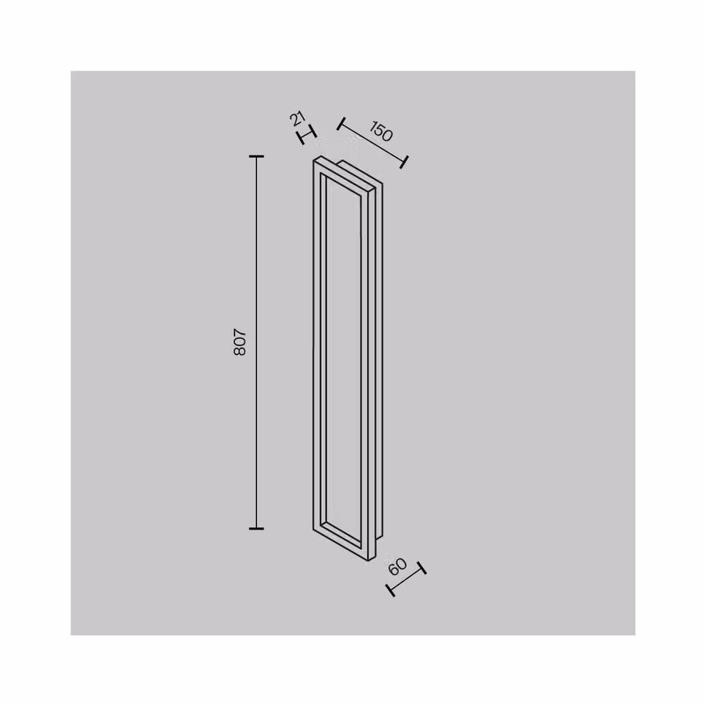 Netlighting Orign Modern Integrated LED Wall Lamp, Black, 80cm, 3000K, 1000lm – 3