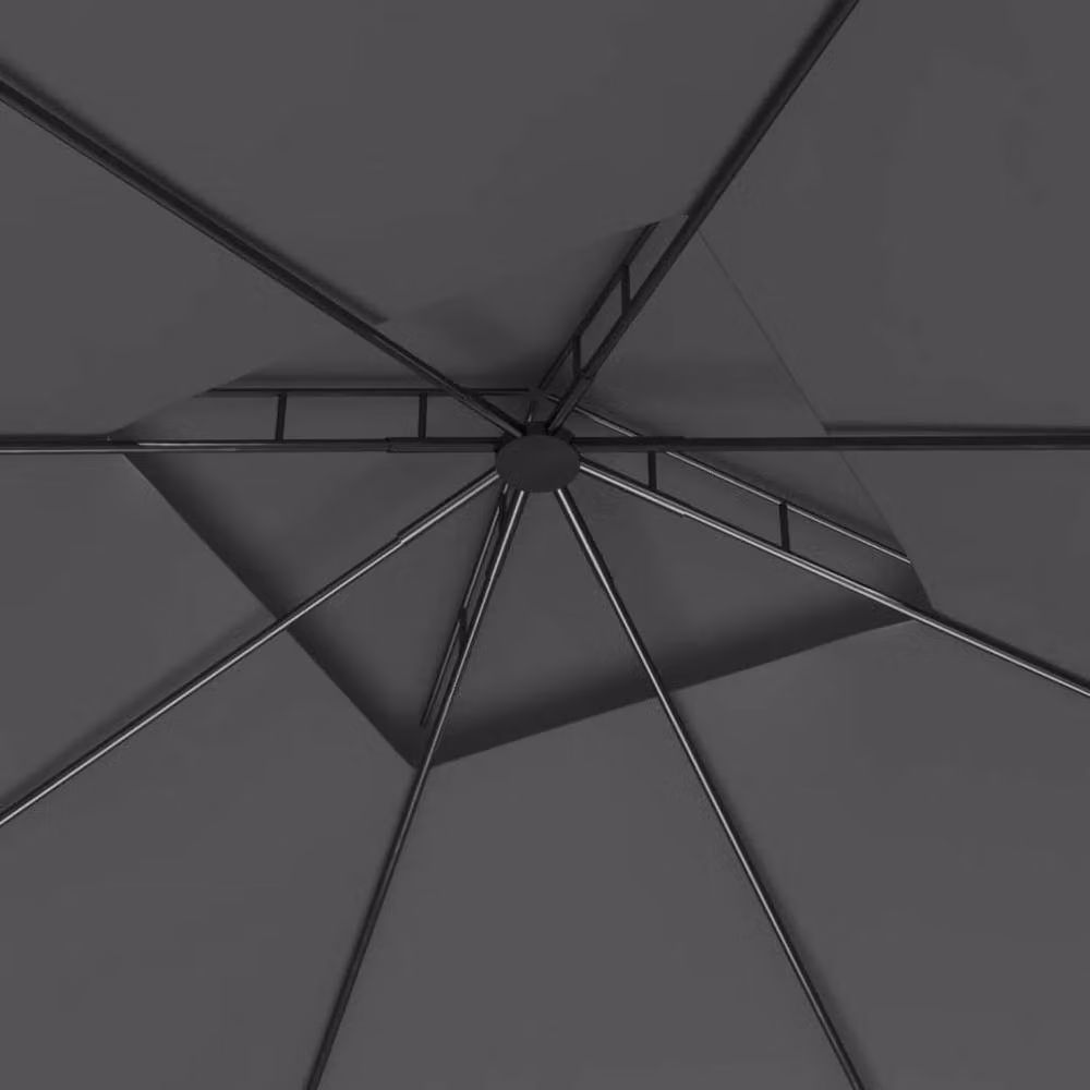 Berkfield Home Anthracite and Black Steel Hip Roof Gazebo W: 300 cm, D: 300 cm, H: 270 cm – 2