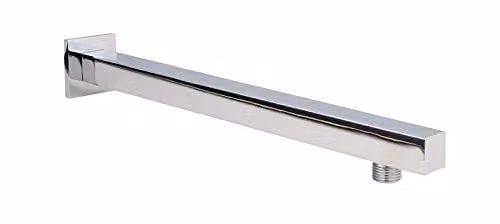 Nuie ARM19 Chrome Square Wall Mounted Brass Shower Arm in Silver
