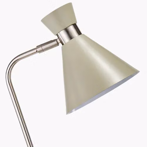 Ruma Modern Metal Floor Lamp in Silver and Green with Height Adjustment – 2