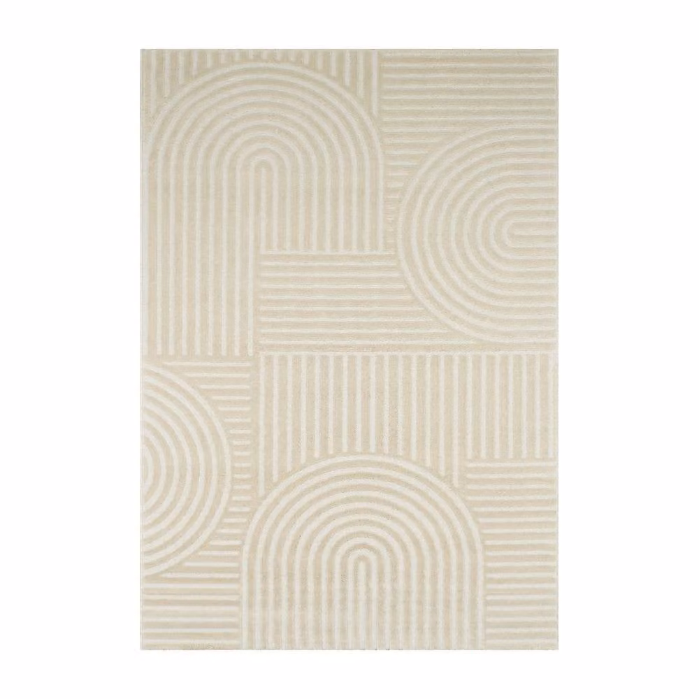 sweeek Indoor Rug with Graphic Arch Pattern in Beige, W: 200 cm, D: 290 cm – 2