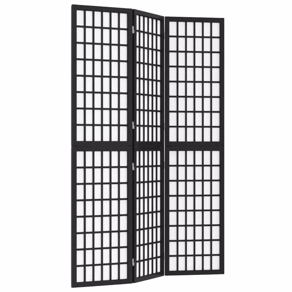 Berkfield Home Japanese Style 3-Panel Folding Room Divider, Black, W: 120 cm, H: 170 cm – 2