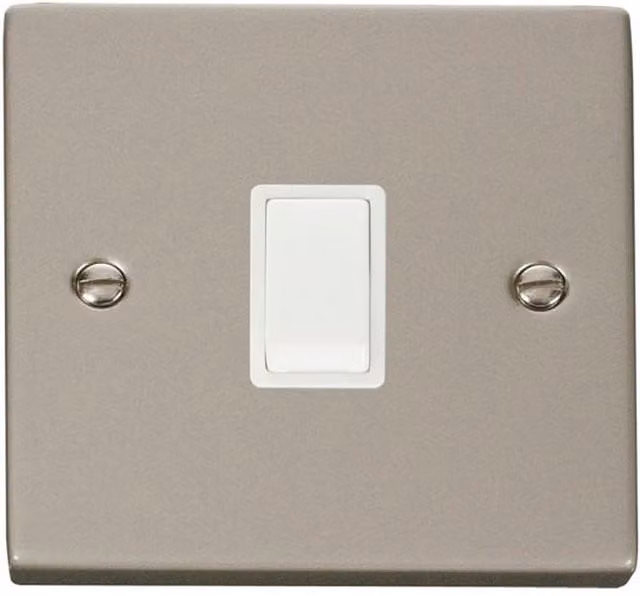 SE HOME Pearl Nickel 1 Gang 20A DP Surface Screw Switch in White