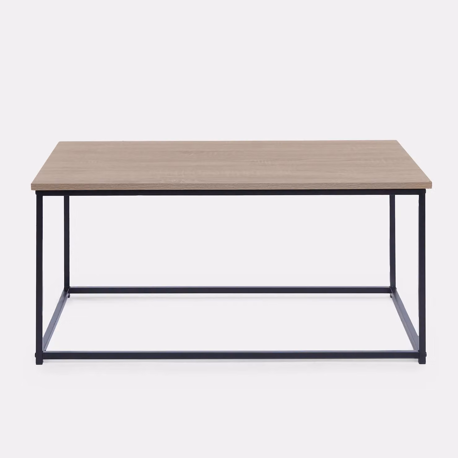 OHS Manhattan Rectangular Coffee Table with Metal Frame in Brown and Sand – 3
