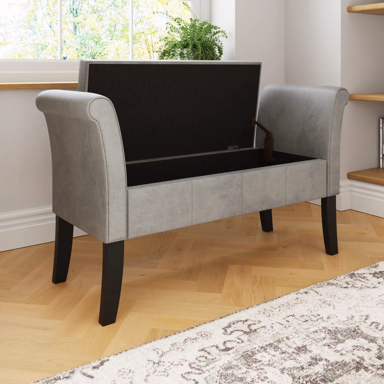 GFW Balmoral Grey Fabric Ottoman Window Seat – 3